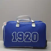 ZETA PHI BETA TROLLEY BAGS, ZETA SORORITY ROLLER BAG, BLUE & WHITE TROLLEY BAG