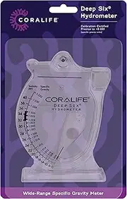 Coralife Aquarium Fish Tank Deep Six Hydrometer for Measuring Water Salinity PPT and Specific Gravity