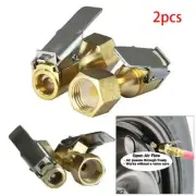 2Pcs/set Metal Open Flow Straight Lock-On Air Chuck with Clip For Tire Inflator