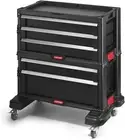 Keter 2+3 Drawers Plastic Slide Tool Box, Black - Lockable, Portable Design