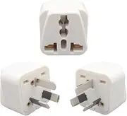 Pack of 3 UK EU US to AU Australia NZ Travel Adapter White Plug