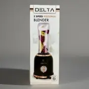 Delta 600mL Blender - 2 Speed + Pulse - Travel Bottle Lid - Rose Gold Color