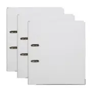 3x Marbig PE Linen Lever Arch File Folder A4 Document Holder Organiser White