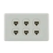 QCE Six Gang Data & Telephone Outlet - RJ45 Socket