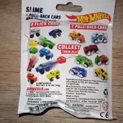 4 Hot Wheels Slime & Car Surprise Bags Pull-Back or Flick Cars