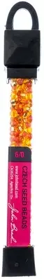 John Bead Czech Seed Beads 24g-6/0 Tangerine Mix 63210001-0052