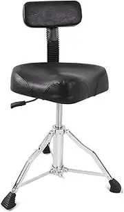Hydraulic Drum Throne with Backrest for Drummers Adjustable Height Comfortable and Durable Drum Chair with Double Braced Anti Slip Feet Ideal for All Levels