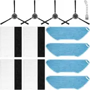 [Fixbetter] Replacement Accessory Kit for Lefant M1 / M2 Pro Robot Vacuum Cleaner Replacement Parts, 4 Filters, 4 Mop Pads, 4 Side Brushes, 1 Cleaning Brush