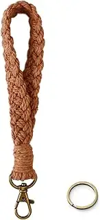 MORSUNBELA Lanyard Universal Hand Wrist Strap Lanyards Macrame Lanyard Bohemian for Car Key,ID Holders,Bag Decoration,Coffee Color