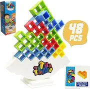 BNNECEU Fun and Educational - Tetra Tower Stack Attack Game for Adults & Kids, Family Gatherings Board Games, Parties and Travel Adventures (48 PCS)
