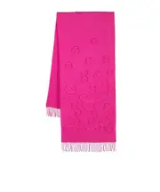 floral-pattern knitted scarf One size Pink