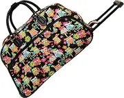 [World Traveler] Animal Prints 21-Inch Carry-On Rolling Duffel Bag, Multi Owl, Multi Owl, Animal Prints 21-inch Carry-on Rolling Duffel Bag