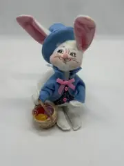 Annalee 6" Easter BoyWhite Bunny In Blue Felt Posable Doll NWOT