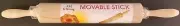 JX Pastry Rolling Pin Movable Stick 9.5”+ two 3.5” Handles for Pastries, Crusts