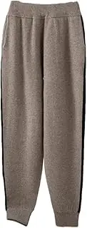[Generic] Women's 100 Percent Merino Wool Knitted Sweatpants High Waist Patchwork Pencil Pants Stretchy Athletic Jogger Trousers