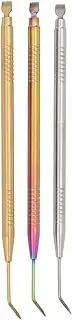 3 Pcs Eye Lash Separator Tool, Lash Lift and Tint Kit, Eyelash Perming Lift Tool, with Tail Comb, Long Curved Needle, for Eyelashes Tinting Perm Curling Extensions (Silver)