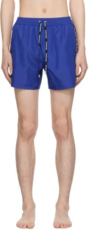 Balmain Drawstring Elasticated Waist Swim Shorts XL,L Blue