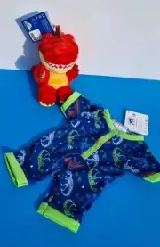 BUILD A BEAR Red Raptor Mini Beans Dino Bean With Sleeper BNWT