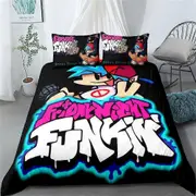 v5634 Bed Sheets Friday Night Funkin Game Duvet Cover Set Bed Sheets IU5634