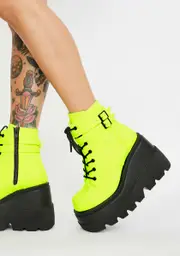 [Dolls Kill x Demonia] Electric Heart UV Technopagan Boots