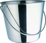 Bonka Bird Toys 800102 Stainless Steel 6 Quart Pail Food Water Bucket Animal Pet