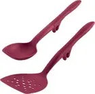 Tools and Gadgets Lazy Flexi Turner and Scraping Spoon Set, Burgundy