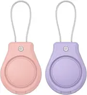 [EYMOE] [2 Pack] AirTag Holders Secure With Wire Cable, Lock Cases With Keychain Ring, Anti-Lost Protective Holder Luggage Tag for Luggage, Keys, Dog Collar & More