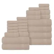 100% Cotton Towel Set, Contains 6 Soft Bath Towel, 6 24 Pack Towel Set Tan