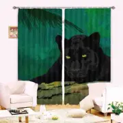 Black Handsome Cheetah 3D Blockout Photo Print Curtain Fabric Curtains Window