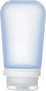 humangear GoToob+ (Large) | Refillable Silicone Travel Bottle | Locking Lid | Food-Safe Material | Blue, Large (3.4 fl.oz.; 100ml)