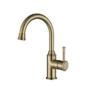 Modernnational Montpellier Brushed Bronze Solid Brass Gooseneck High Rise Basin Mixer