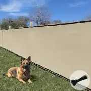 Beige 6ft Privacy Fence Screen Windscreen Cover with Grommets for Backyard Patio