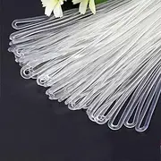 AKOAK 50 Pcs/Pack 6.29"/160cm Clear Plastic Travel Luggage Loops PVC Name Tag Loop Straps Bag Worn Loops for Luggage Bag ID Tag