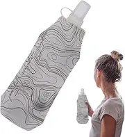 JIEBWCHA Water Bottle for Running, Foldable Running Hydration Bottle, Silicone Hydration Container for Camping, Gym, Training & School