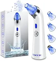 SACOTO Blackhead Remover Pore Vacuum, Face Suction Pore Cleaner, 5 Suction Power Electric Blackhead Extractor Tool, 4 Probes, Blackhead Suction Remover for Women & Men（Blue）