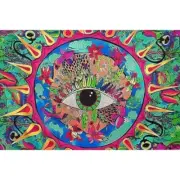 Tapestry Wall Hanging One Eyed Sun 5 ft x 4 ft Colorful Whimsy Home Decor