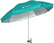 AMMSUN XL Chair Umbrella with Universal Clamp Adjustable 52 inches and 360-degree Swivel UPF 50+, Portable Clamp on Camping or Beach Chair, Stroller, Wheelchair, Golf cart, Turquoise, Large-sized