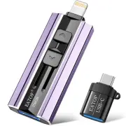 256GB Flash Drive Intended for iPhone iPad Android and Computers, 4 in 1 Phot...