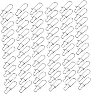 Abaodam 100Pcs Stainless Steel Fishing Snaps Wear Resistant Outdoor Fishing Lock Clips Durable Snap Clips for Angling Accessories and Fishing Gear