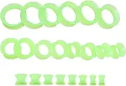 [Generic] 11 Pairs Thin Silicone Tunnels Flexible Hollow Ear Gauges Plugs Double Flared Expander Ear Piercing Set 4mm-22mm