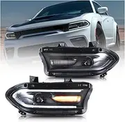 LED Headlights Up HeadLamps Car Accessories Auto Parts Compatible With Dodge Challenger 2015