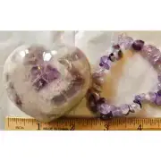 Amethyst Heart with Chip Bracelet