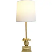 LVD Linen/Polyresin Lamp Royale Room Decor Tabletop Night Light 56cm Gold