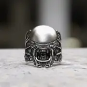 Unique Alien Xenomorph Ring - Handmade 925 Sterling Silver Sci-Fi Horror Movie