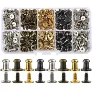 150 Sets 8x5x8MM Mixed Color Button Spikes and Studs Kit Round Head Screw Bac...