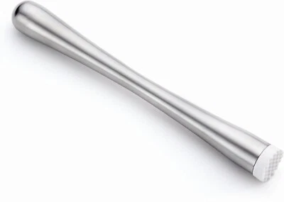 TableCraft H4258 Stainless Steel Muddler With Plastic Tip, 8 3/4"