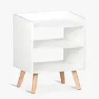 Bedside Table, 3 Tier Modern Bookcase with Legs, Simple Creative Nightstand, Mul