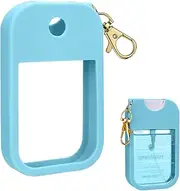 Hand Sanitizer Spray Case Compatible with Touchland, Silicone Hand Sanitizer Case Holder with Keychain for Touch Land Mist Case 1FL. OZ (Blue)