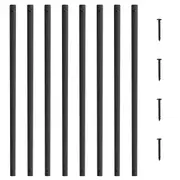 Staircase Metal Balusters, 29.5'' x 1'' Flat Aluminum Alloy Decorative Banister Spindles, 51 Pack Deck Baluster with Screws, Classic Hollow Deck Railing Satin Black Powder Coated for