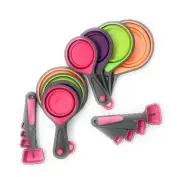 Collapsible Measuring Cups and Measuring Spoons | Portable Food Grade Silicon...